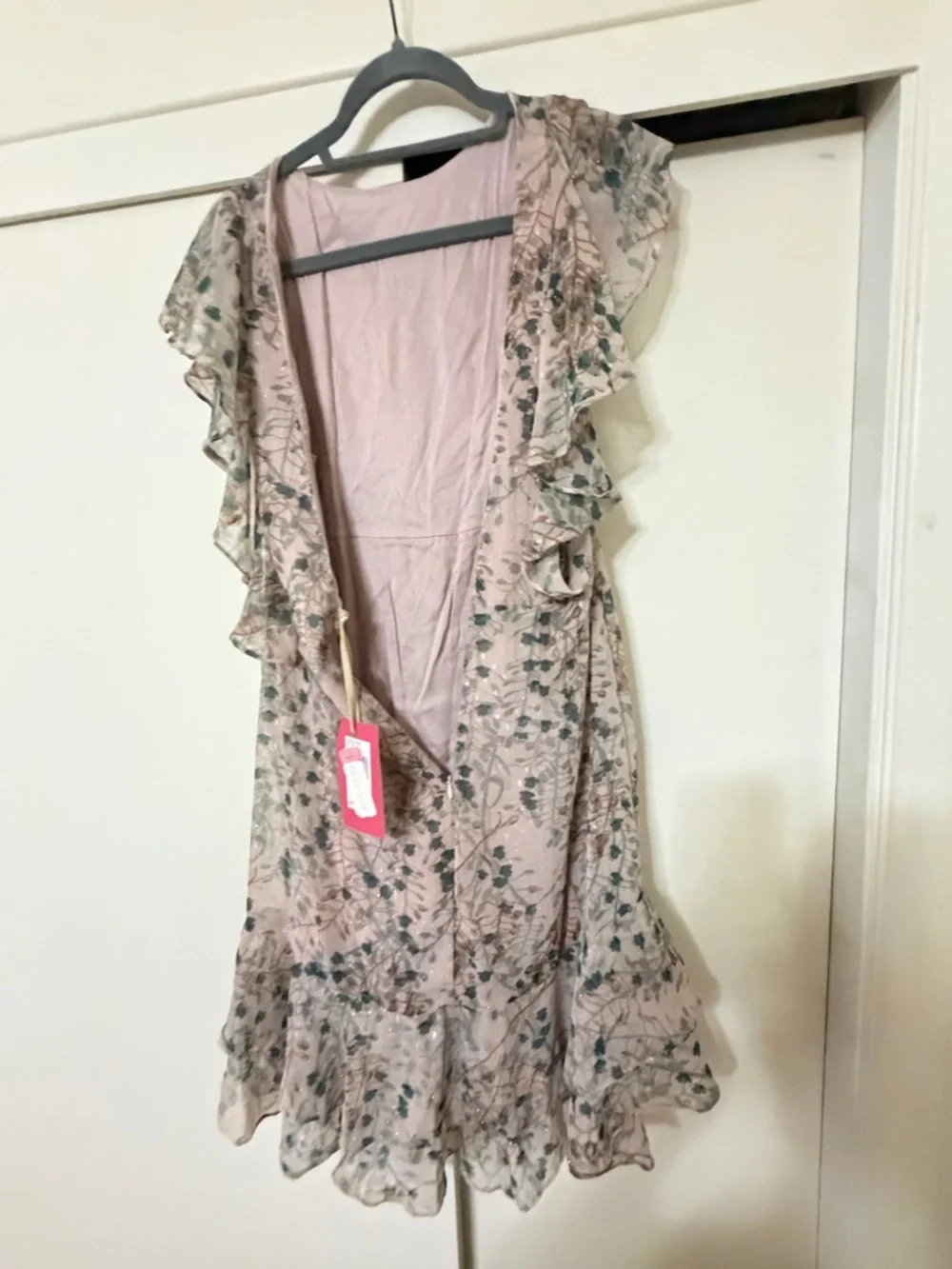 Chelsea & Violet Blush Floral Ruffle Midi Dress - Picture 9 of 10